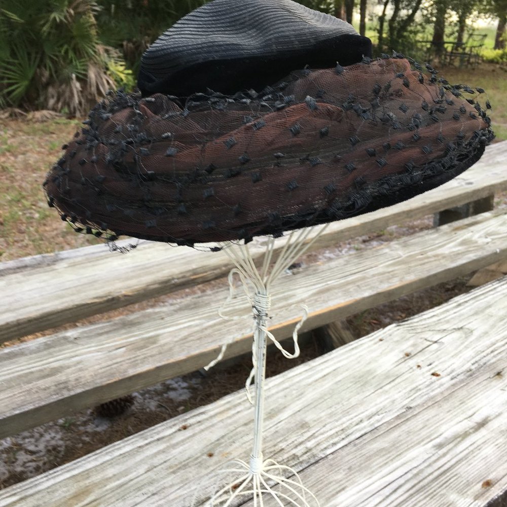 Mabley & Carew 1950's  Black Fashion Statement Hat